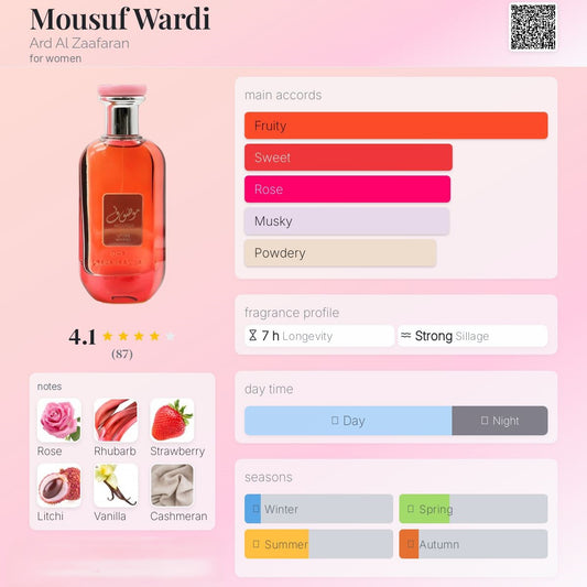 Mousuf Wardi 100ml - Ard Al Zaafaran