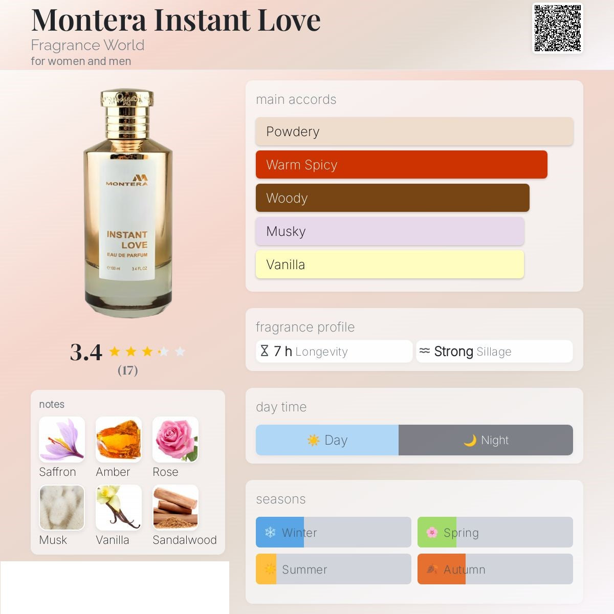 Montera Instant Love 100ml - Fragrance World