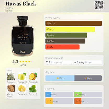 Hawas Black 100ml - Rasasi